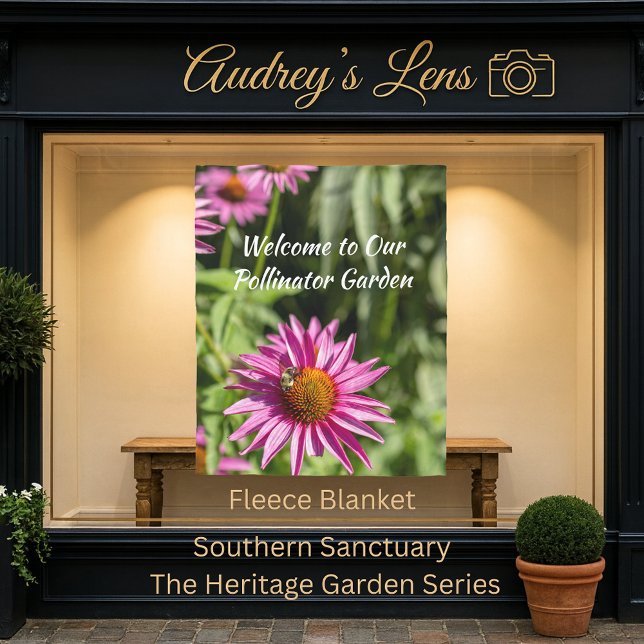 Manta Polar Welcome to our Pollinator Garden Floral (Subido por el creador)