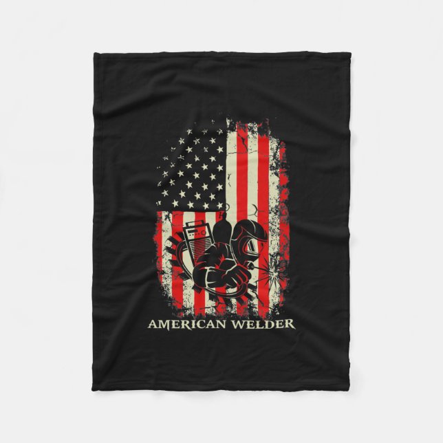 Manta Polar Welding Vintage Distressed American Flag (Anverso)