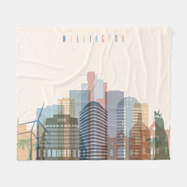 Manta Polar Wellington, Nueva Zelandia| Cielo urbano (Frente (Horizontal))