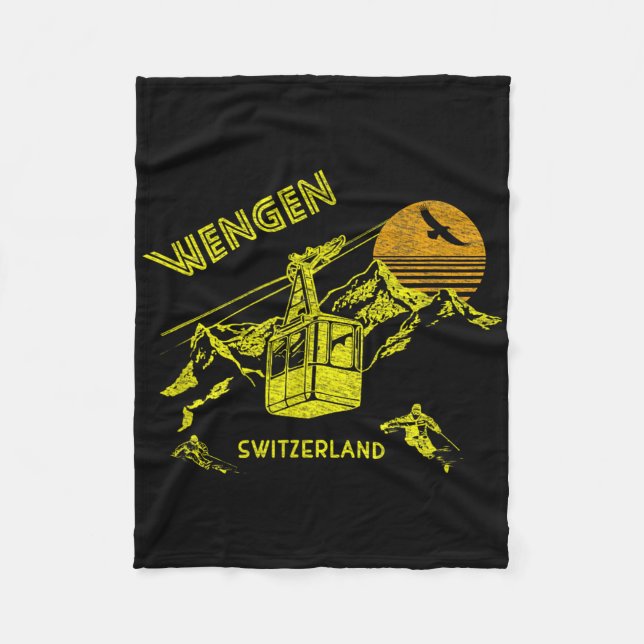 Manta Polar Wengen Switzerland Retro Skiing Tee  (Anverso)