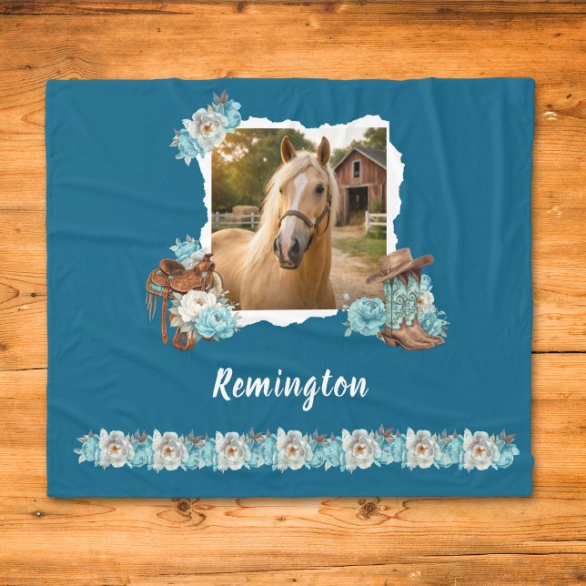 Manta Polar Western Horse Floral Blanket (Subido por el creador)