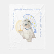 Westie Azul Buenas Noches con Vela