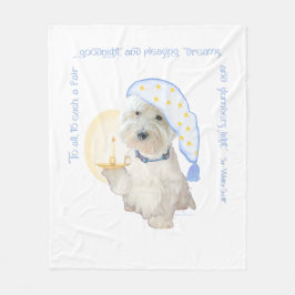 Manta Polar Westie Azul Buenas Noches con Vela