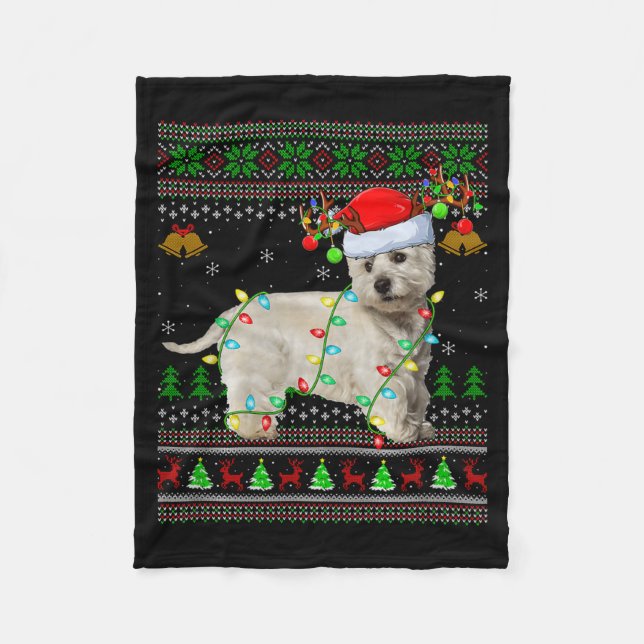 Manta Polar Westie Dog West Highland Terrier Ugly Christmas Sw (Anverso)
