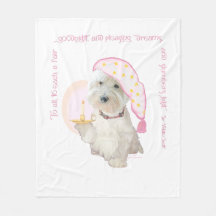 Westie Rosa Buenas Noches con Vela