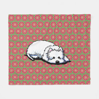 Manta Polar Westie Rosa y Verde 