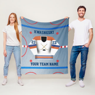 Manta Polar Wh azul| Naranja pista de hockey sobre hielo| Juga