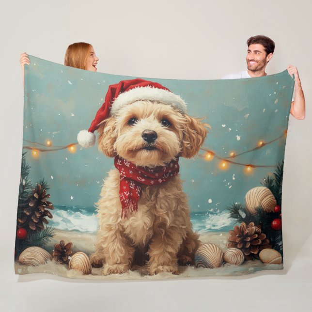 Manta Polar Wheaten Terrier Dog Navidades Vintage Beach (In situ)