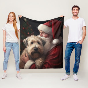 Manta Polar Wheaton Terrier Con Navidades festivos de Santa Cl