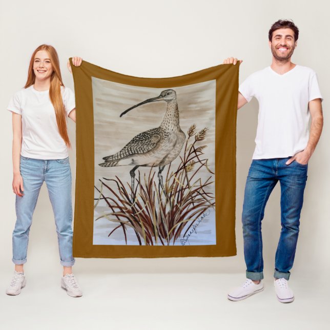 Manta Polar Whimbrel Fleece Blanket (In situ)