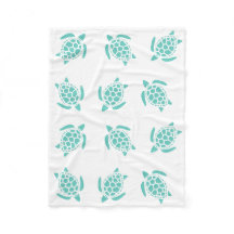 Whimsical Aqua Blue Sea Turtles Patrón Náutico