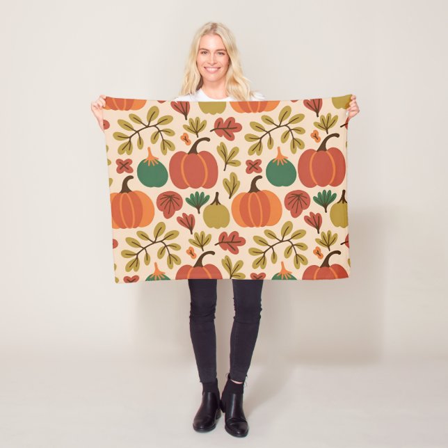 Manta Polar Whimsical Call Fall Halloween Calabaza Seamle (In situ)
