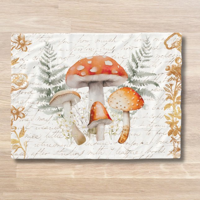 Manta Polar Whimsical Forest Mushroom Vintage Farmhouse (In situ wood floor)