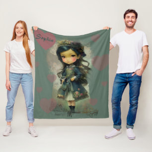 Manta Polar Whimsical Kawaii Fairy Tale Chica