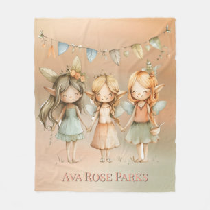 Manta Polar Whimsical Vintage Fairies Chica Regalo de fiesta d