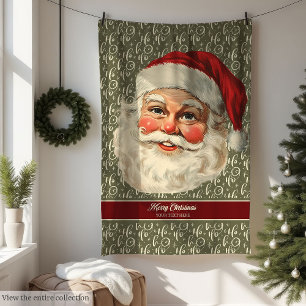 Manta Polar Whimsical Vintage Santa Claus arrojado por vacacio