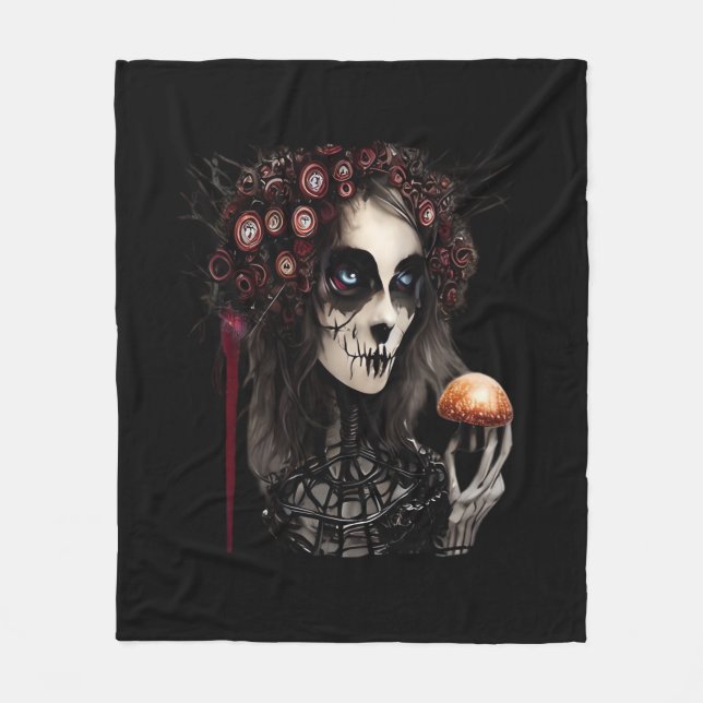 Manta Polar Whimsigoth - Lunas clásicas y jardines embrujados (Anverso)