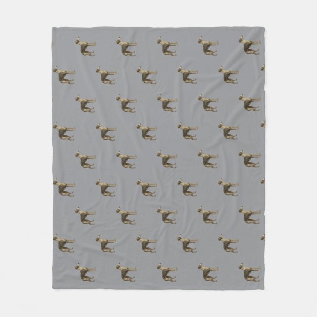 Manta Polar Whippet fleece blanket with grey background (Anverso)