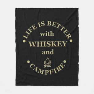 Manta Polar Whiskey cita graciosos dichos de camping
