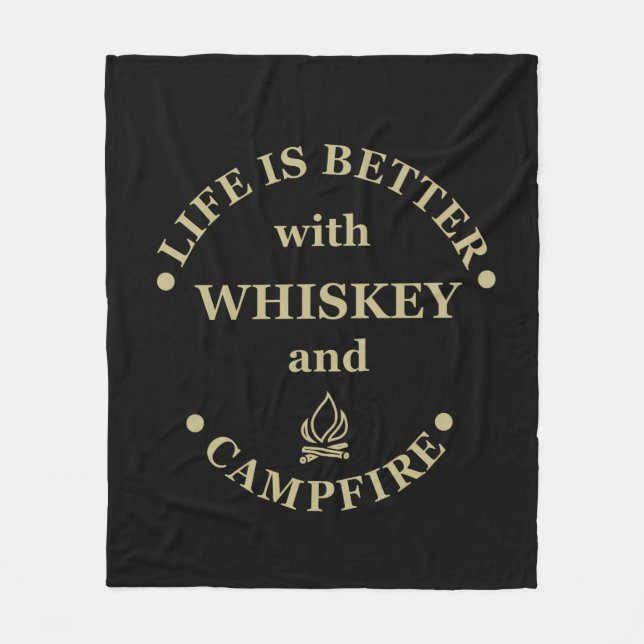 Manta Polar Whiskey cita graciosos dichos de camping (Anverso)