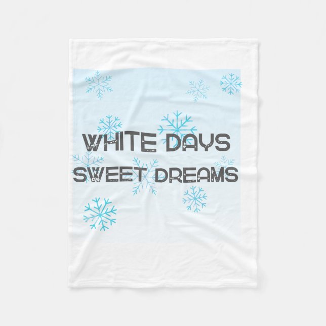 Manta Polar White Days Sweet Dreams Cozy Winter Blanket | Snow (Anverso)