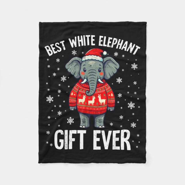 Manta Polar White Elephant Ever Christmas Xmas Under 15 20  (Anverso)
