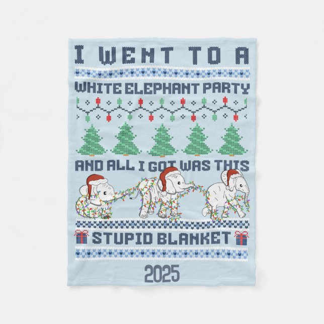 Manta Polar White Elephant Party Custom Gift Funny (Anverso)