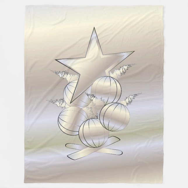 Manta Polar White gold Christmas (Anverso)