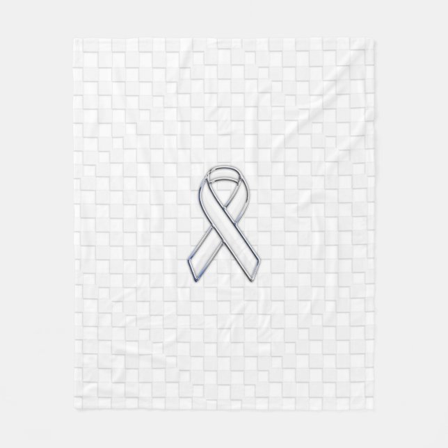 Manta Polar White Ribbon Awareness Checkers Style (Anverso)
