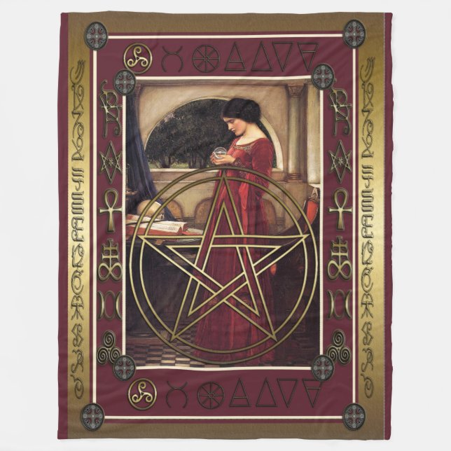 Manta Polar Wicca Pentacle Fleece Blanket (Anverso)