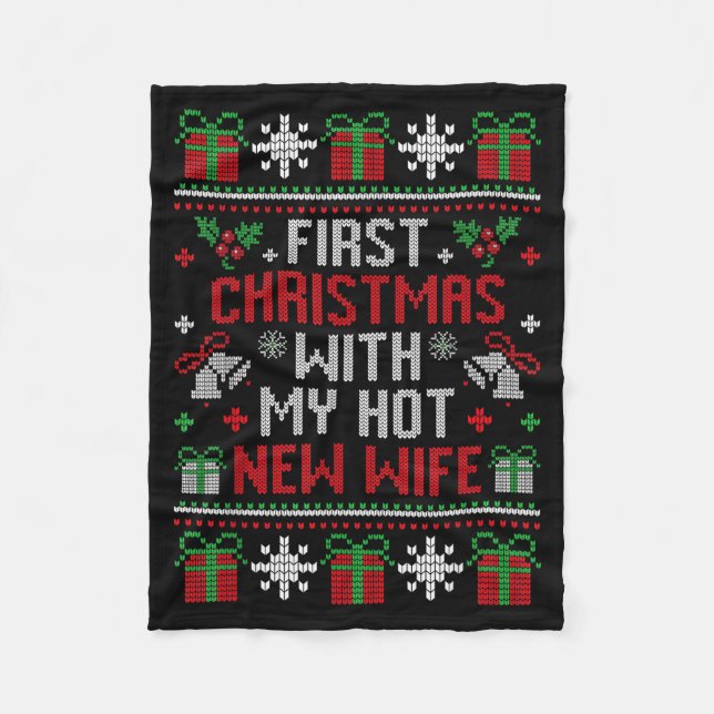 Manta Polar Wife Husband First Christmas Just Married Christma (Anverso)