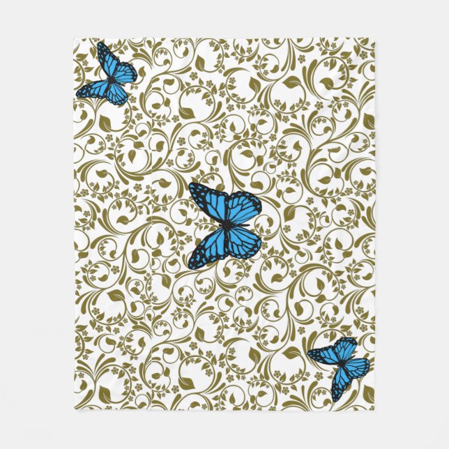 Manta Polar Wild Romantic Field Blue butterflies (Anverso)