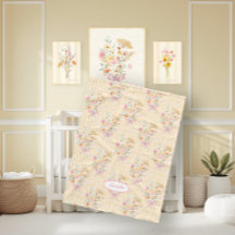 Wildflower Bouquet Floral Ribbon Striped Name Girl