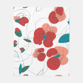 Manta Polar Wildflower Wonderland | Patrón de flores estilizad