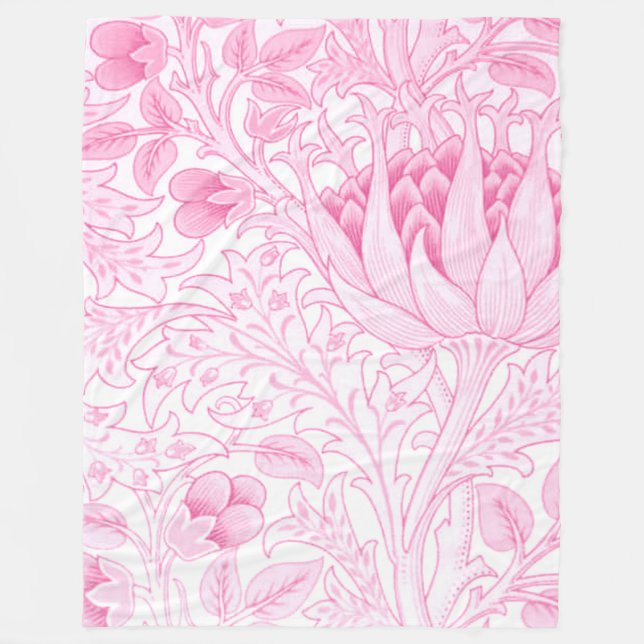 Manta Polar William Morris Artichoke Pink (Anverso)