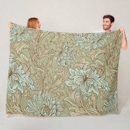 Manta Polar William Morris Chrysanthemum Pattern Fleece Blanke