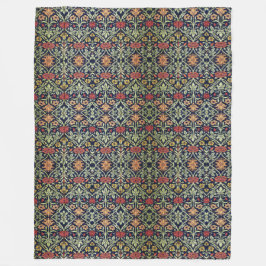 Manta Polar William Morris Flores Foliage Rojo amarillo verde