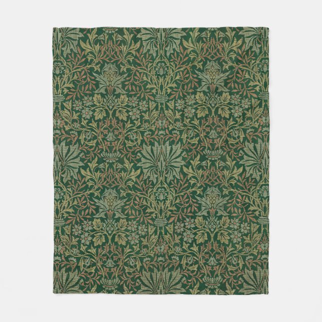 Manta Polar William Morris Flower Garden-Greens (Anverso)