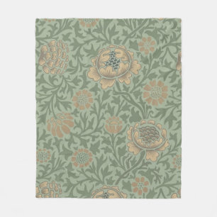 Manta Polar William Morris Grafton Estampado Floral Verde Salv