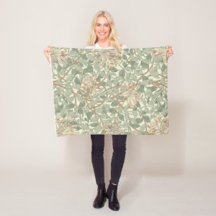 Manta Polar William Morris Honeysuckle Green Floral