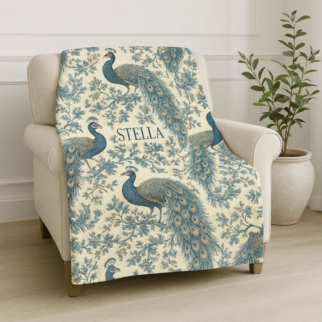 Manta Polar William Morris Iconic Peacock Arts & Crafts Decor (William Morris Iconic Peacock Arts & Crafts Decor Fleece Blanket)