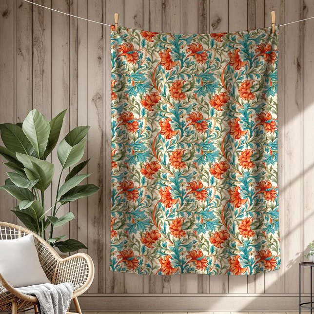 Manta Polar William Morris, inspirado en el patrimonio cultura (Heritage-Inspired William Morris Sophisticated Fleece Blanket)
