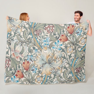 Manta Polar William Morris Lily Art Nouveau Floral Pattern Fle