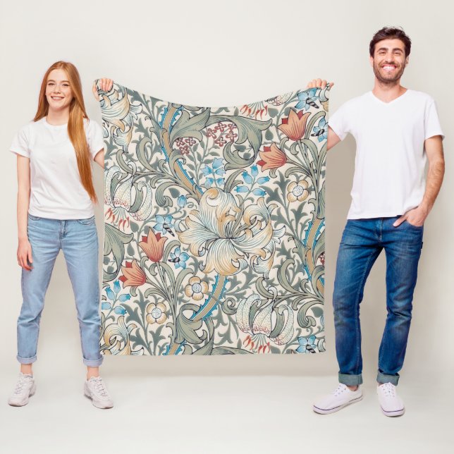 Manta Polar William Morris Lily Art Nouveau Floral Pattern Fle (In situ)
