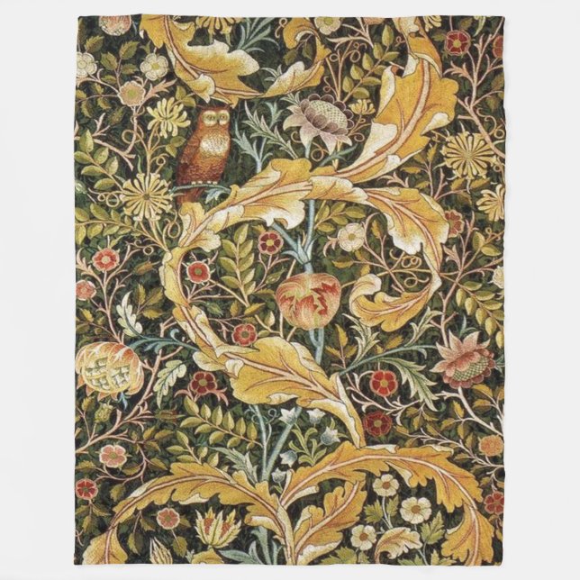 Manta Polar William Morris Owl an Acanthus (Anverso)