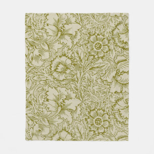 Manta Polar William Morris Poppy Classic Floral Green