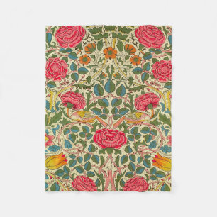 Manta Polar William Morris Rosa Floral Chintz Pink