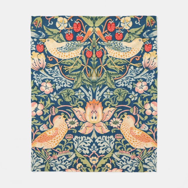 Manta Polar William Morris Strawberry Thief Fleece Blanket (Anverso)