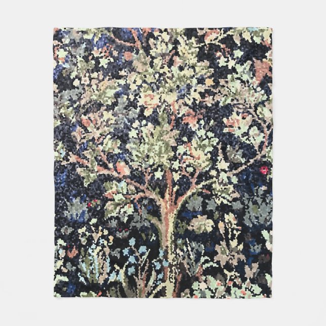 Manta Polar William Morris Tree of Life Fleece Blanket (Anverso)