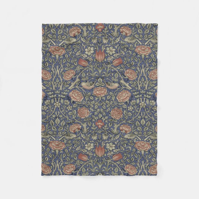 Manta Polar William Morris Tudor Rosa Wallpaper (Anverso)